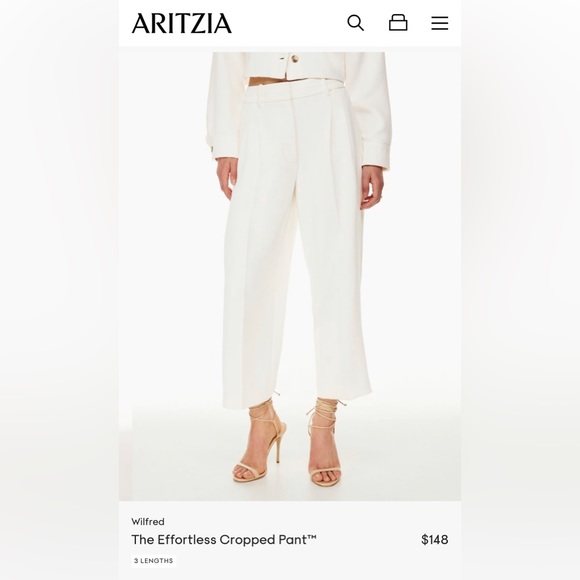 NWT Aritzia Wilfred EFFORTLESS CROPPED PANT Size 4 - Picture 4 of 7